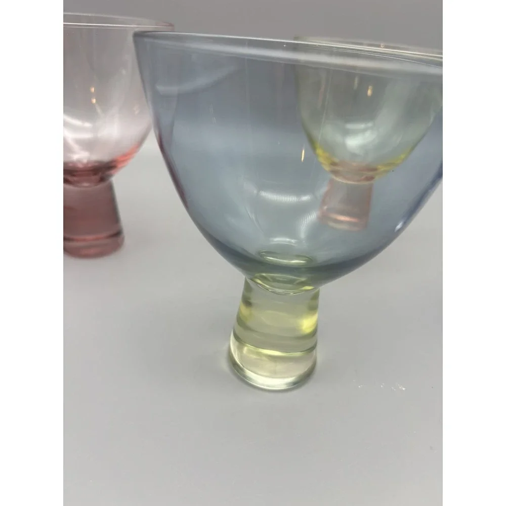 Art‎ Deco Style Barware Glasses Multi Color Set of 4
